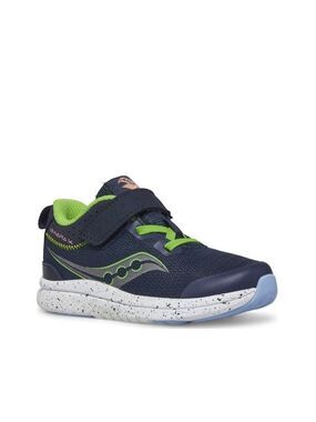 Size 5 Wide Baby Saucony Baby Walking Blue and Green Sneakers with Mesh Upper